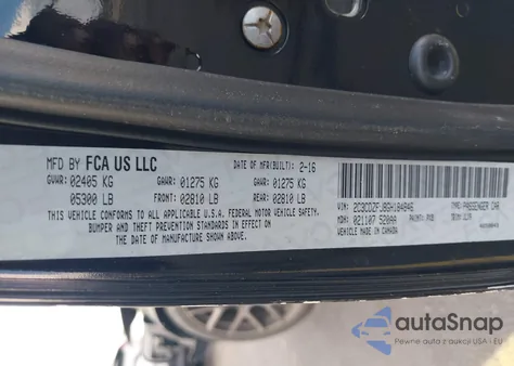 2016 Dodge Challenger R/T Scat Pack from USA, damaged, VIN 2C3CDZFJ8GH184846